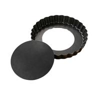 Kaeltsyn Plat de cuisson en acier carbone pour tartes, pizza, 20CM | Base circulaire séparée pour un démoulage de la, côtés cannelés pour des bords définis, nettoyage
