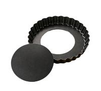 Kaeltsyn Plat de cuisson en acier carbone pour tartes, pizza, 26CM | Base circulaire séparée pour un démoulage de la, côtés cannelés pour des bords définis, nettoyage