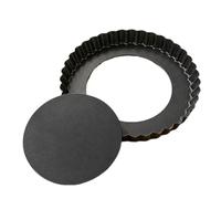 Kaeltsyn Plat de cuisson en acier carbone pour tartes, pizza, 30CM | Base circulaire séparée pour un démoulage de la, côtés cannelés pour des bords définis, nettoyage