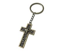 Kaeltsyn Porte-clés vintage en forme de croix ouverte avec compartiment caché pour clés, sacs et effets personnels personnalisés, bronze, taille unique