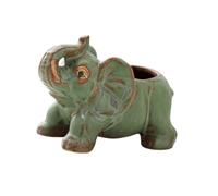 Kaeltsyn Pot de fleurs décoratif en forme d'éléphant avec trou de drainage inférieur, joli pot de fleurs, pot à crayons en forme d'animal pour bureau, maison, pot en céramique durable
