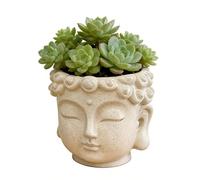 Kaeltsyn Pot de fleurs en forme de bouddhas artistique - Pour la maison, le bureau ou les méditations - Pot de fleurs en résine unique