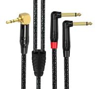 Kaeltsyn Répartiteur de câble en Y de 6.35mm, mâle de 3.5mm à Double mâle de 6.35mm, séparateur de Casque de Microphone pour amplificateur