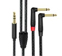 Kaeltsyn Répartiteur de câble en Y de 6.35mm, mâle de 3.5mm à Double mâle de 6.35mm, séparateur de Casque de Microphone pour amplificateur