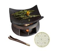 Kaeltsyn Support en céramique pour diffuseur d'huiles essentielles pour spa, yoga, méditations, création apaisante, artisanat artisanal, diffuseur d'huiles essentielles en céramique, chauffe-plat