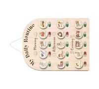 Kaeltsyn Tableau de planification quotidienne pour enfants pour enseigner la gestion du temps et les compétences d'organisation avec finition bois personnalisable