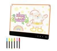 Kaeltsyn Tableau d'écriture lumineux pour petites entités 35 x 25 cm avec poignée de transport et outils de nettoyage