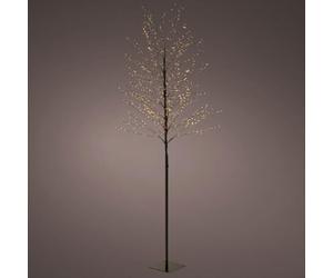 KAEMINGK-Arbre de Noël lumineux coloris noir micro LED blanc orangé fixe extérieur - H 1,50 m