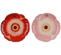 KAEMINGK-Assiette à dessert forme coquelicot en dolomite colorée - diamètre 22 x H 2 cm