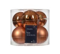 KAEMINGK-Boite 6 boules en verre marron Kaemingk - diamètre 8 cm