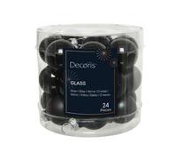 KAEMINGK-Boite de 24 mini-boules en verre brillant coloris noir - 2,5 cm
