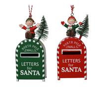 KAEMINGK-Boîte en métal pour lettre au Père Noël avec lutin - 4 x 2,5 x 10 cm