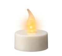 KAEMINGK-Bougie chauffe-plat en plastique blanc à LED effet flamme pour intérieur - diamètre 3,8 x H 4,8 cm