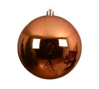 Kaemingk Boule de Noël en plastique 14 cm x 1 pièce, grande et incassable - Boules de Noël XXL pour Noël - Décoration de sapin de Noël et décoration de sapin de Noël Orange