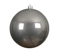 Kaemingk Boule de Noël en plastique 14 cm x 1 pièce, grande et incassable - Boules de Noël XXL pour Noël - Décoration de sapin de Noël et décoration de sapin de Noël Gris