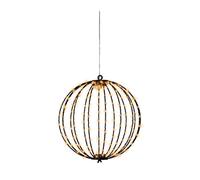 KAEMINGK-Boule lumineuse noire à 192 micro-LED blanc orangé pour extérieur - diamètre 28 cm