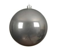 Kaemingk Boules de Noël en plastique - 20 cm x 1 pièce - Grande et incassable - Boules de Noël XXL - Décoration de Noël et décoration de sapin de Noël - Gris délicat