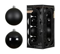 Kaemingk Boules de Noël en plastique 4 cm 16 pièces - petites et incassables - Boules de sapin de Noël pour Noël - Décoration de sapin de Noël - Noir
