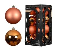Kaemingk Boules de Noël en plastique 4 cm 16 pièces - petites et incassables - Boules de sapin de Noël pour Noël - Décoration de sapin de Noël - Warmorange