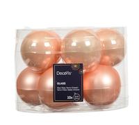 Kaemingk Boules de Noël en verre 6 cm x 10 pièces - mates et brillantes - Boules de sapin de Noël pour Noël - Décoration de sapin de Noël et décoration d’arbre de Noël - Perle pêche