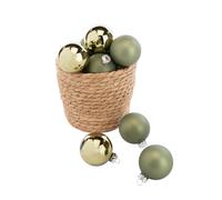 KAEMINGK-Boules de Noël en verre coloris vert romarin brillant et mat diamètre 6cm - Les 20 pièces