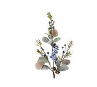 KAEMINGK-Branche artificielle enneigée en polyester avec feuilles, baies et mousse vert bleu - 15 x 65 cm