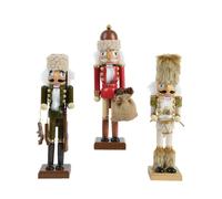 KAEMINGK-Casse-noisette à poser en bois de pin avec bonnet en fourrure - 9 x 7 x 38 cm