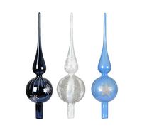 KAEMINGK-Cimier en verre soufflé avec finition paillettes - diamètre 8 x H 31 cm