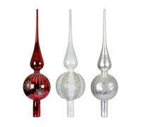 KAEMINGK-Cimier en verre soufflé finition brillante, mate et paillettes - diamètre 8 x H 31 cm