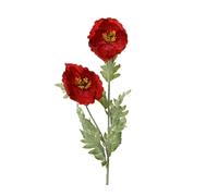 KAEMINGK-Coquelicot en polyester rouge 2 fleurs - 21 x 9 x 106 cm
