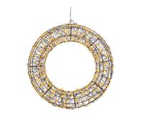 KAEMINGK-Couronne noire à 500 micro-LED blanc orangé pour extérieur - diamètre 38 cm