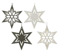 KAEMINGK-Décoration de Noël à suspendre forme étoile en bois - diamètre 8,5 x H 10 cm