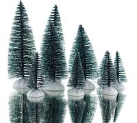 Kaemingk Décoration de Noël Petite forêt verte enneigée Set de 10 pièces en sachet - Plastique