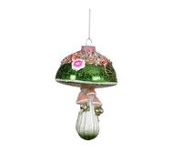 Kaemingk Décoration de sapin de Noël en verre - 13,7 cm - Figurine champignon de conte de fées à suspendre - Pendentif de sapin de Noël pour Noël - Pendentif pour sapin de Noël - Champignon forêt vert