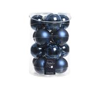 Kaemingk Decoris de Noël Mini Lot de 16 Boules de Noël en Verre - Bleu Nuit