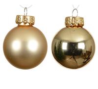 KAEMINGK-Ensemble de 16 boules en verre brillant et mat or clair - diamètre 3,5 cm