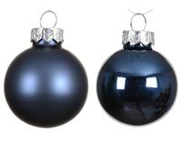 KAEMINGK-Ensemble de 20 boules en verre brillant et mat bleu nuit - diamètre 6 cm