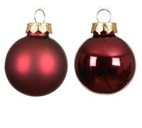 KAEMINGK-Ensemble de 20 boules en verre brillant et mat bordeaux - diamètre 6 cm