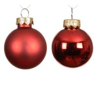 KAEMINGK-Ensemble de 20 boules en verre brillant et mat rouge - diamètre 6 cm