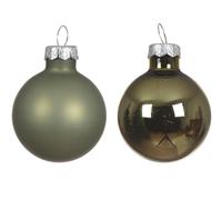KAEMINGK-Ensemble de 20 boules en verre brillant et mat vert romarin - diamètre 6 cm