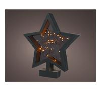 KAEMINGK-Étoile noire sur socle LED blanc chaud - H 28 cm