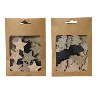 KAEMINGK-Etoile sapin décoratif coloris noir en bois - 13 cm