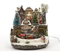 Kaemingk fibre optique Village et le train avec LED, transformateur pour intérieur, 26,5 x 27 x 26 cm 481097