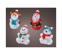 Kaemingk Figurine Lumineuse à Piles en Acrylique sujets de Noël LED Blanc Froid 15 cm 1 pièce