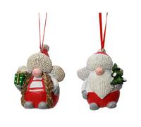 KAEMINGK-Gnome avec chapka à suspendre en polyrésine - H 7,9 cm