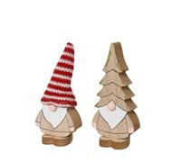 KAEMINGK-Gnome en bois de paulownia avec bonnet- 3,5 x 5 x 11 cm