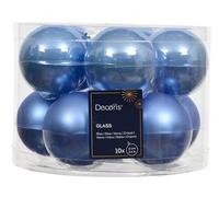 Kaemingk Lot de 10 boules de Noël en verre - 6 cm - Mat et brillant - Boules de Noël - Décoration de Noël et décoration de sapin de Noël - Bleu ciel