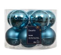 Kaemingk Lot de 10 boules de Noël en verre - 6 cm - Mat et brillant - Boules de Noël pour Noël - Décoration de Noël et décoration de sapin de Noël - Bleu folklorique