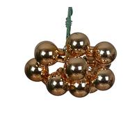 Kaemingk Lot de 12 boules de Noël en fil de verre - 2 cm - En forme de grappe brillante - Petites boules décoratives - Décoration de Noël et décoration de Noël - Marron noix de pécan