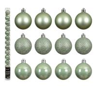 Kaemingk Lot de 14 boules de Noël en plastique de 3 cm - Petites et incassables - Boules de Noël pour Noël - Décoration de sapin de Noël et décoration de sapin de Noël - Vert matcha